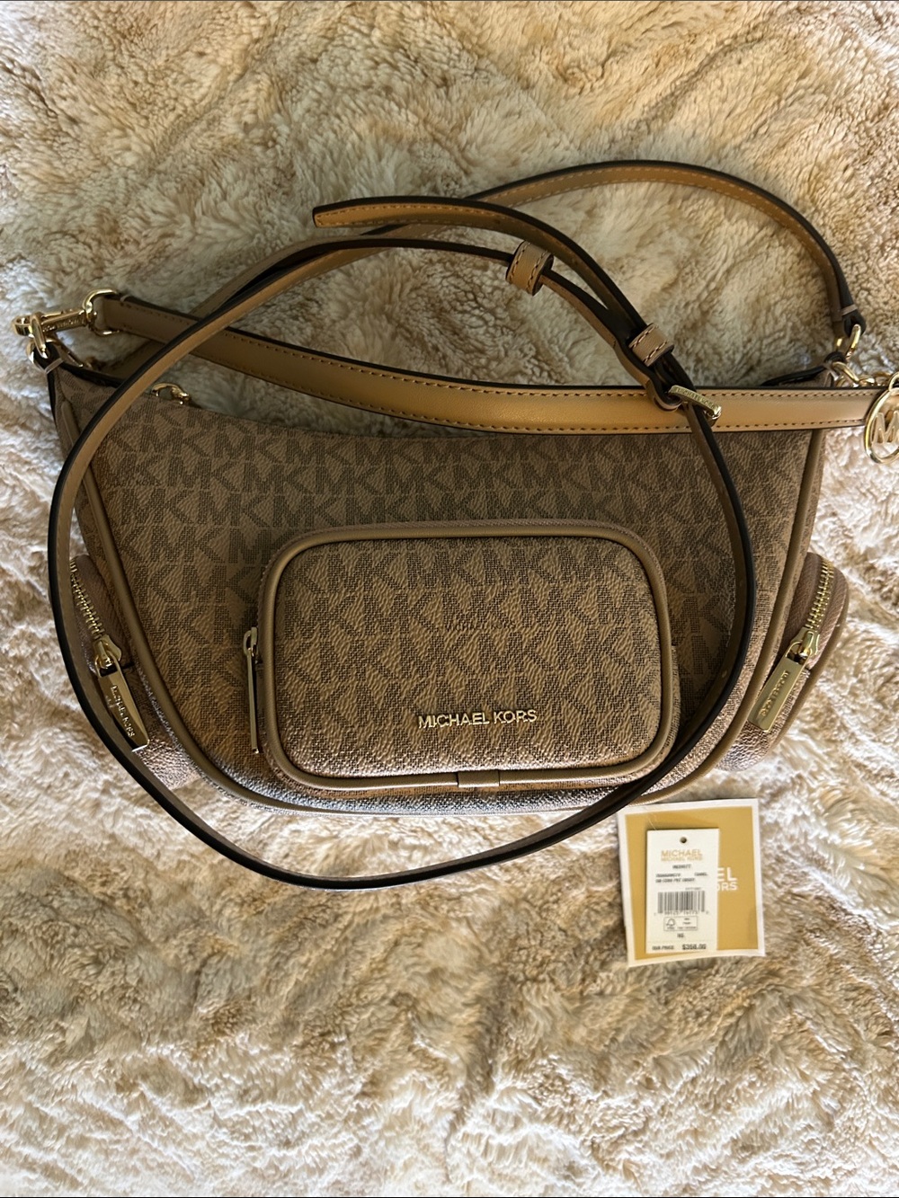 Michael Kors Jet Set Medium Brown Signature Crossbody Bag